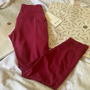 NWT Lululemon Align High Rise Pant 25" *Pockets, Sz 8, Pomegranate